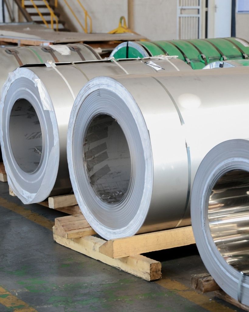 Stainless steel coil stock in the Berrick Trading warehouse